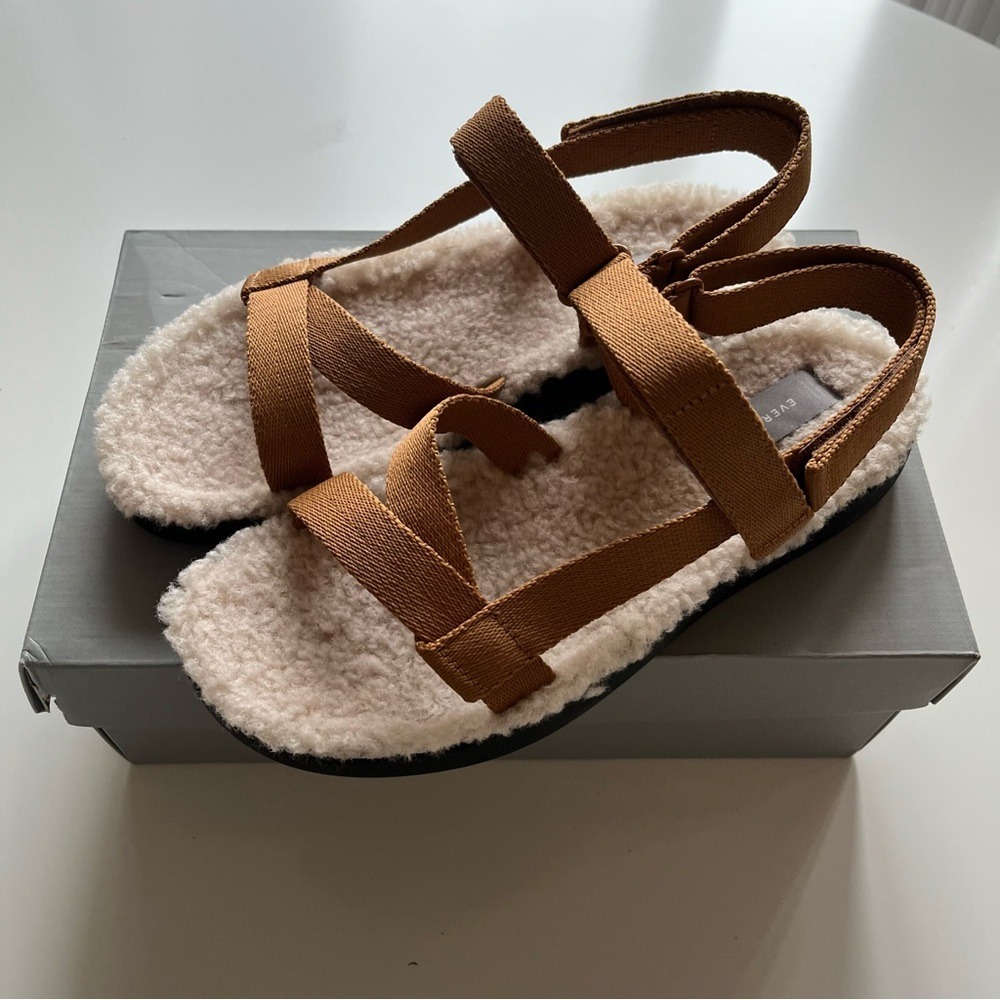 NIB Everlane The Renew Teddy Sport Nylon Brown Sandal Size 8 - Picture 11 of 11